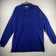 Polo uomo Woolrich manica lunga blu royal vestibilità classica grande cotone anni 90