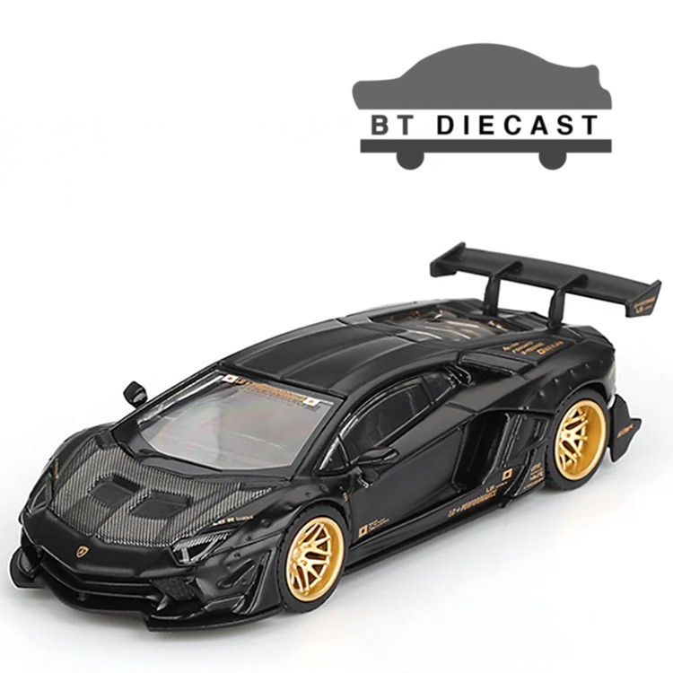 MINI GT LB- WORKS LIBERTY WALK LAMBORGHINI AVENTADOR 1/64 MATTE BLACK MGT01087
