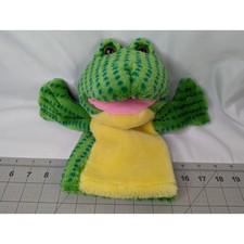 Dakin Rattle Frog Plush Hand Puppet 11 Inch 1993 Stuffed Animal Toy