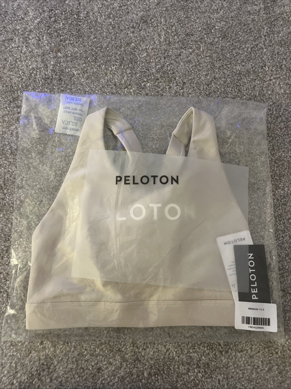 Peloton Cadent High Neck Racerback Bra Size Small Cream NWT Yoga Running Gym