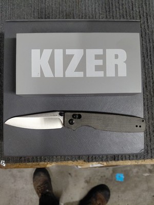 Kizer Cutlery Original 2 Folding Knife 3.13'' 14C28N Steel Blade Micarta Handle