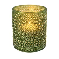 Windlicht Nelle GrüN 10 Cm Teelichthalter Kerzenhalter Vintage Deko Rund Edel