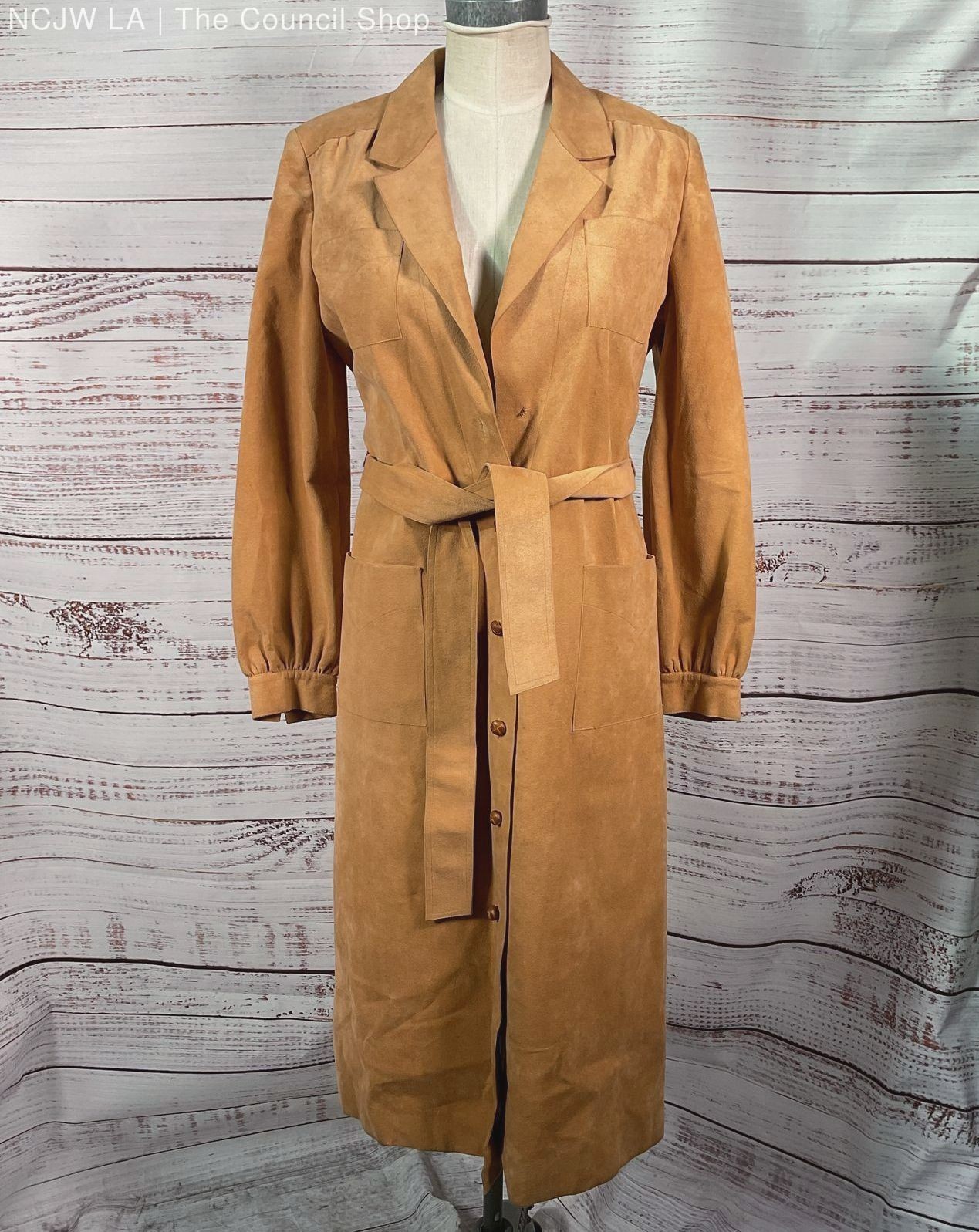 Adele Simpson Vintage Button Down Overcoat Tan - image 1