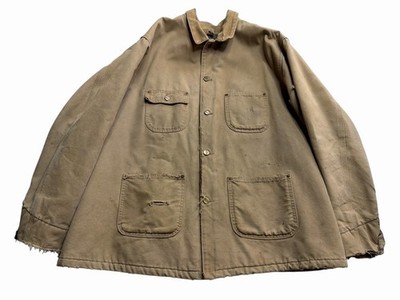 Vintage CARHARTT C02 SDL Chore Coat Blanket Lined  Jacket XL Distressed Brown
