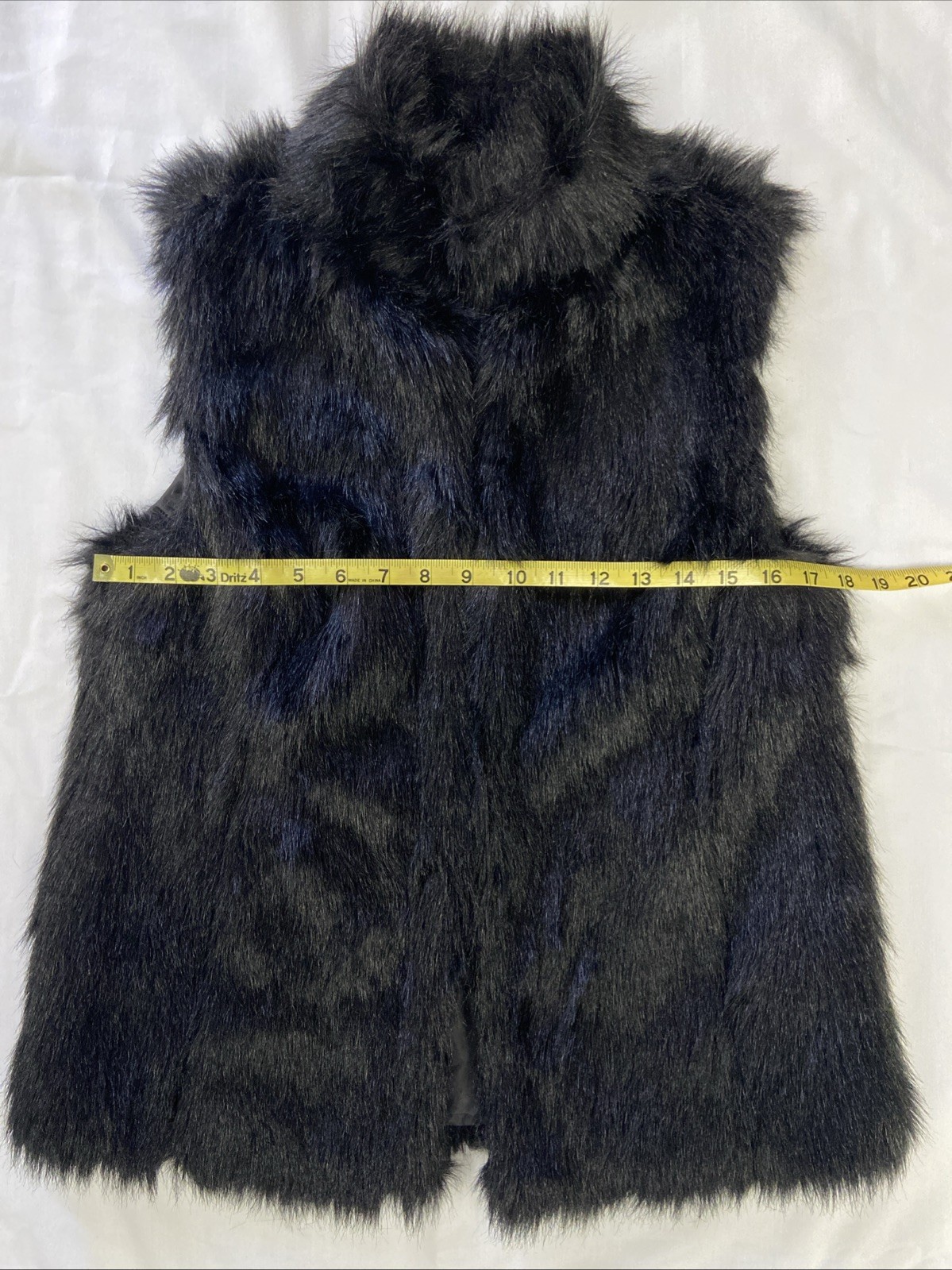 Michael Michael Kors Vest Womens Black Faux Fox Fur Small Hook N Loop Vest