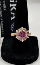 VVS1 Pink Diamond 2ct Moissanite Halo Cluster 14k Rose Gold Plated Ring 