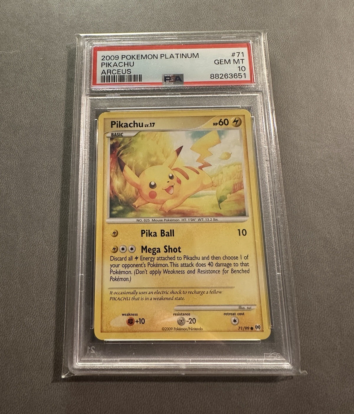 2009 POKEMON PLATINUM ARCEUS #71 PIKACHU ARCEUS PSA 10 Pop 19