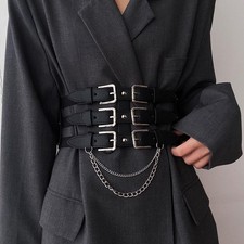 Sexy Y2k Elastic Corset Belt Women Goth Tassel Stretch Waist Plus Size Chic