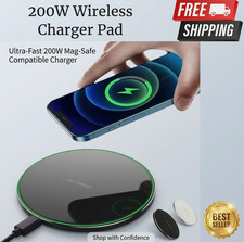 200W Fast Wireless Charger Pad for iPhone 12 13 14 15 16 Samsung S22 S23 S24 S25