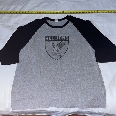 Hartford Hellions Raglan Shirt 3/4 Sleeve Soccer Football Gray Graphic