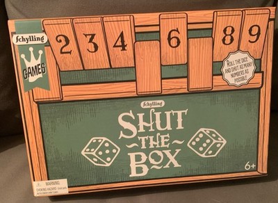 Schylling Toy Wooden Shut The Box Game Classic Wood Toy Nostalgic MINT- COMPLETE