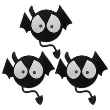 3Pcs Halloween Devil Car Antenna Toppers - Cute Cartoon Big Eyed Bat Auto