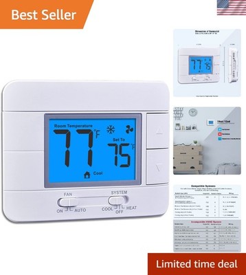 Effortless Digital Thermostat for Home with Humidity Control & Easy Read Screen
