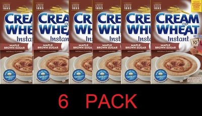 Cream of Wheat Instant MAPLE BROWN SUGAR Hot Cereal 10 Pkts in 1 Box 12.3oz 6 PK