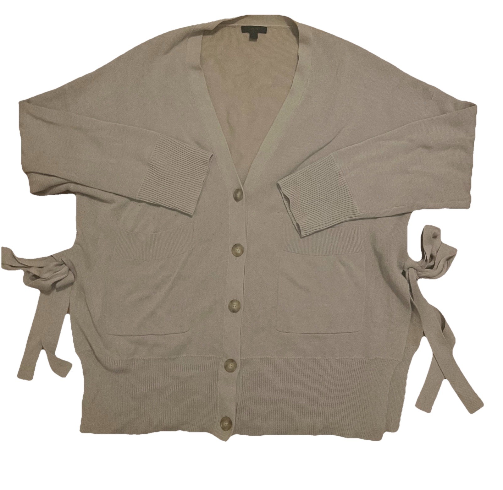 J Crew Gray Split Hem Button Front Cardigan Cotto… - image 1