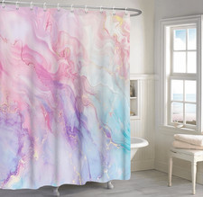72x72 Marble Abstract Art Pink Purple Blue Bathroom Decor Shower Curtain Backdro