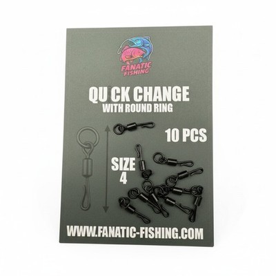 Quick Change Wirbel mit Ring Größe 4 Angel Snap Karpfen Rig
