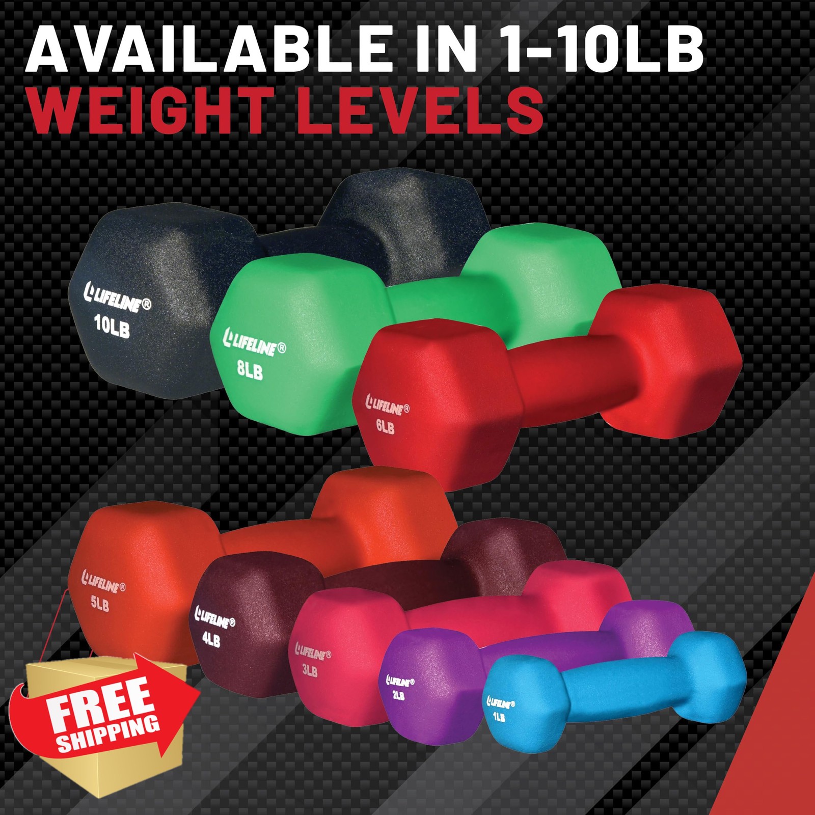 Lifeline Fitness Neoprene Dumbbell Weights Home Gym
