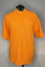 Orvis Men's Polo Shirt XL Orange Short Sleeve Embroidered Logo 100 Cotton