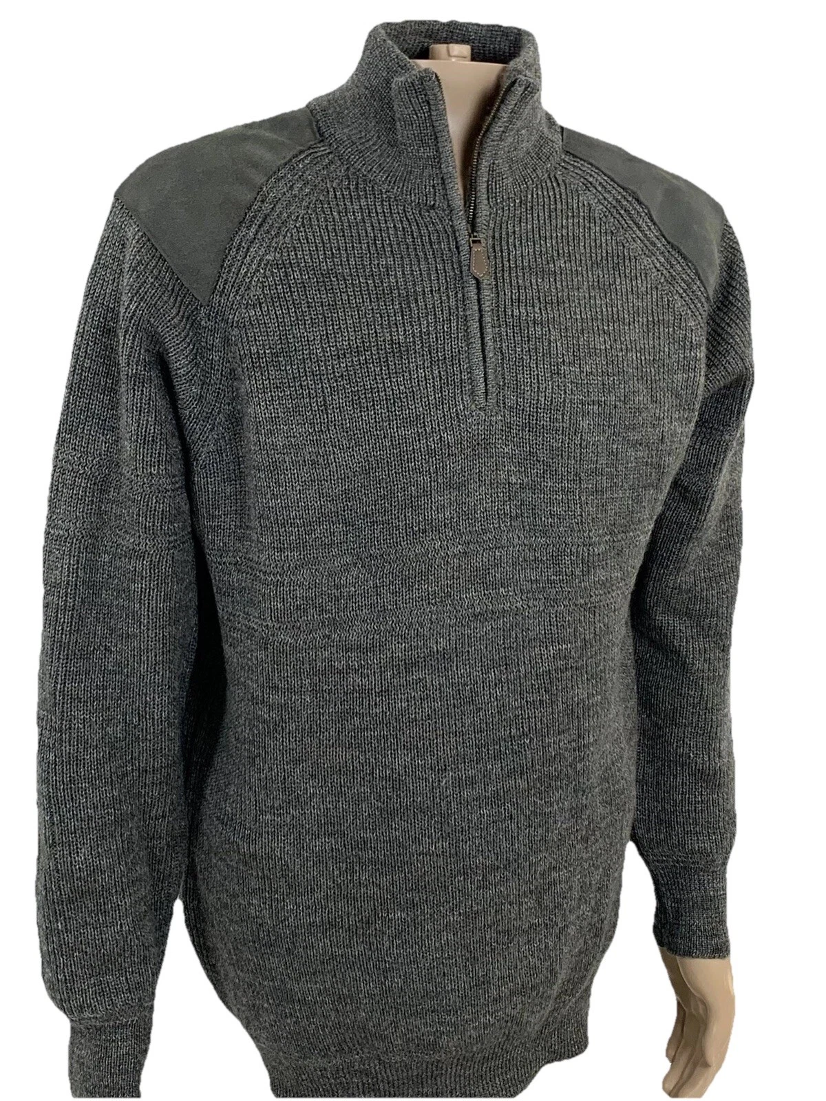 Woolovers 100% Britsh Wool Long Sleeve Elbow Patches Sweater pullover Mens Large