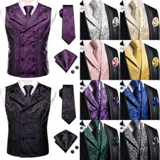 Mens Lightweight Casual Sleeveless Vest Waistcoat Daily Outdoor Layer Tie Set