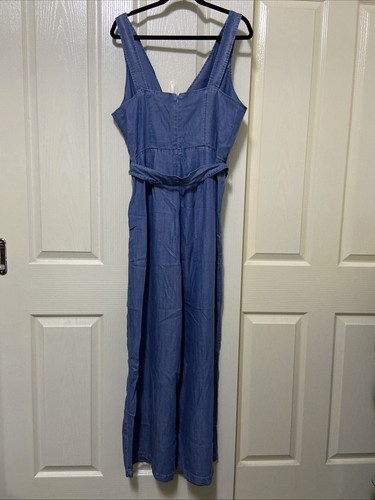 NWT FOREVER NEW Eva Wrap Bodice Denim Jumpsuit ~ Size 16 RRP$109 - Picture 4 of 16
