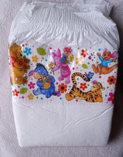 Mega Adult Disposable ABDL diaper- Pooh An Friends -READ DESCRIPTION FULLY