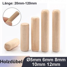 Holzdübel Ø5mm 6mm 8mm 10mm 12mm - Riffeldübel Buche Holz Dübel Holzstifte