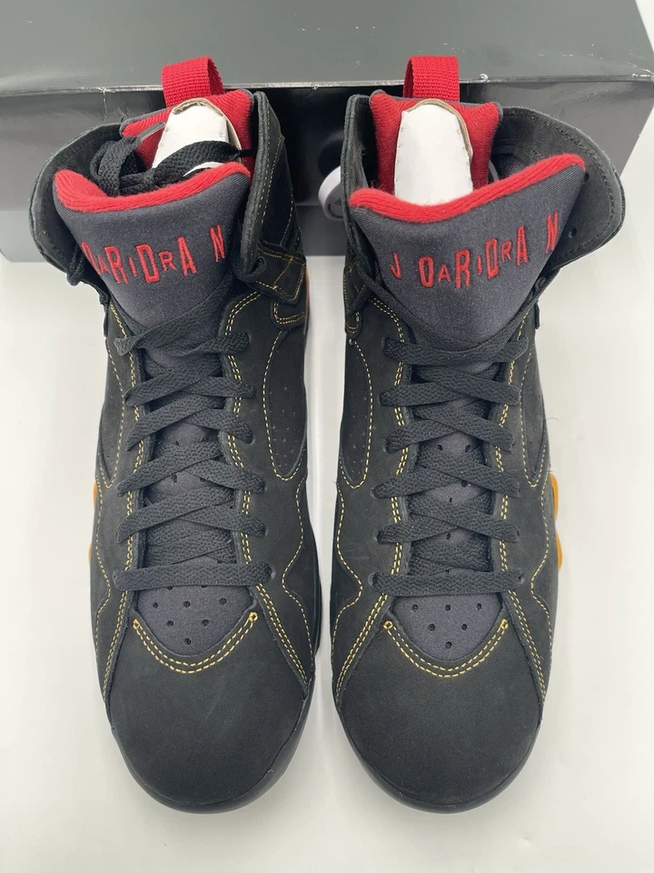 Hombre Talla 10 - Nike Air Jordan 7 Retro Negro Naranja Cítrico 2022 (CU9307-081) NUEVO Foto 3 de 4