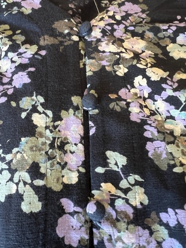 NWT J Jill Long Sleeve Button Up Pullover Navy Floral Top Blouse Shirt LARGE - Picture 7 of 7