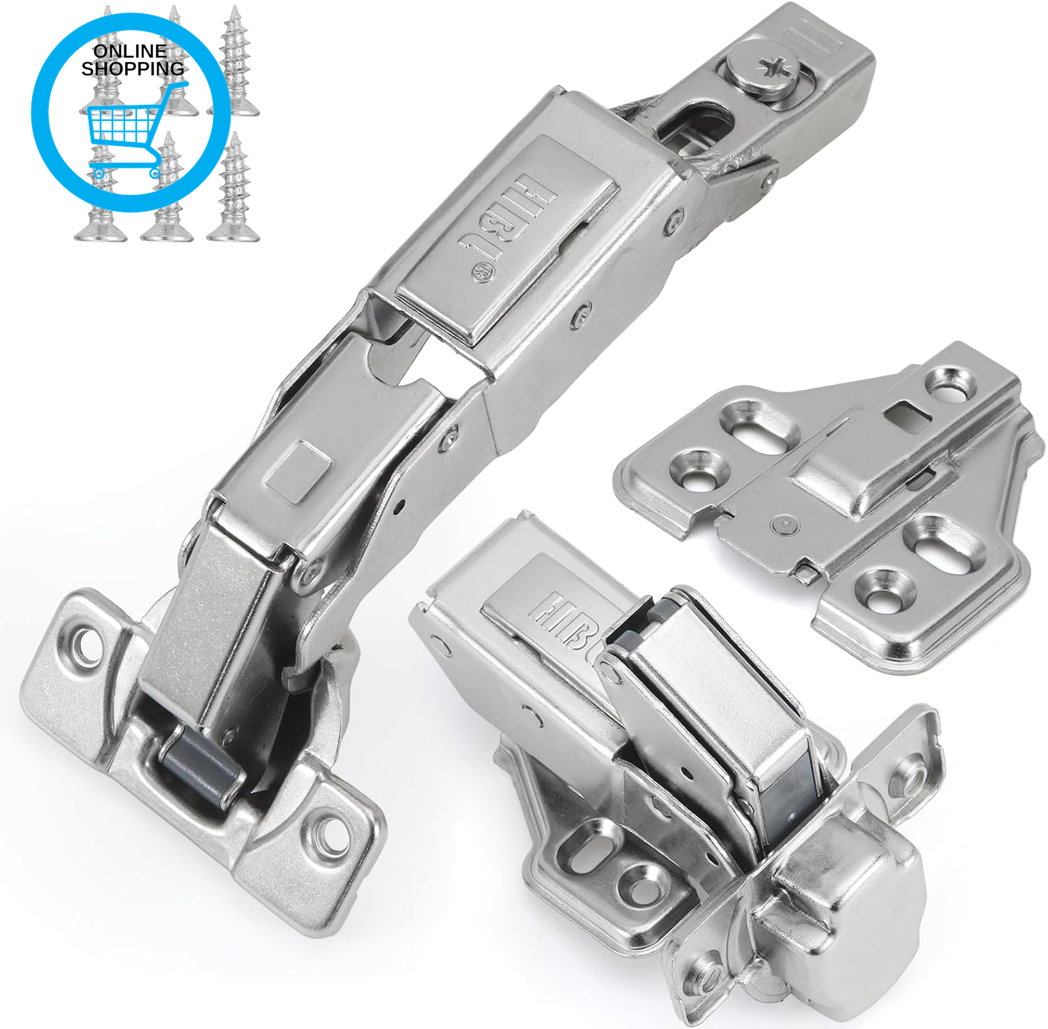 4 Pack 165° Soft Close Cabinet Hinges, 35Mm Full Overlay European Concealed Hing