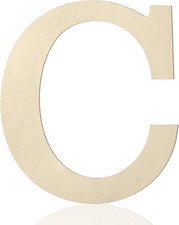 Wooden Letters 12 Inch C, 1/5 Inch Thick Large Wooden Letters for Wall Decor Unf