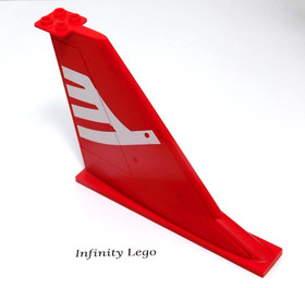 LEGO Red Large Airliner Tail 2x12x8 with White Bird Airport (3182 12247 55174)