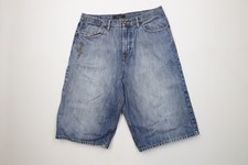 Vintage 90s Y2K Sean John Mens 34 Spell Out Baggy Denim Jean Shorts Jorts Blue