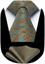 Ties for Men Paisley Tie and Pocket Square Woven Classic Floral Mens Ties Handke