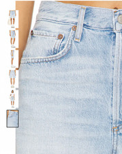 AGOLDE 90's Mid Rise Loose Short Womens 26 Blue Distressed Denim