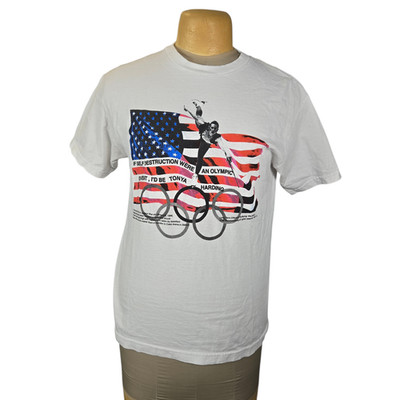 G59 $uicideboy$ Tonya Harding Olympics T-Shirt Men's White Graphic Tee Medium