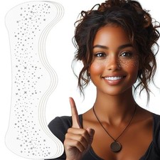 Face Glitter Freckles Makeup Patches, Silver, 4pcs