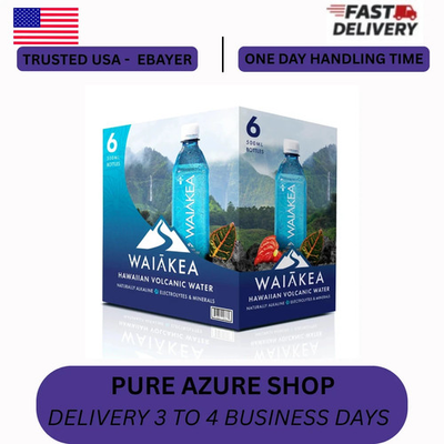#ad Waiakea Bottled Water Hawaiian Volcanic Alkaline Water 500ml 16.9 oz Bottles $9.99