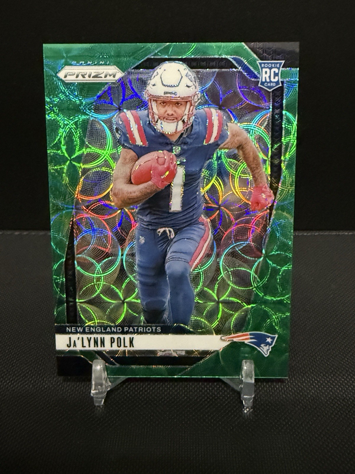 2024 Panini Prizm Football Ja’Lynn Polk RC #339 Green Scope Prizm /75 Patriots🏈