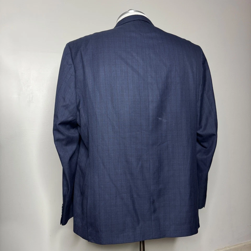 Perry Ellis Portfolio Mens Suit Separate Blue Plaid 54L 46W Check - Image 2 of 4