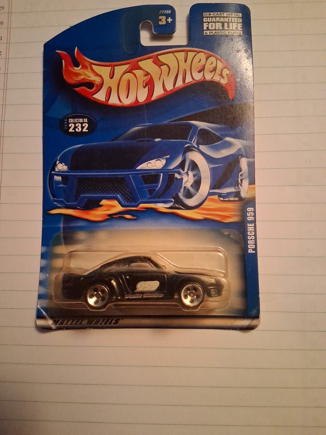 Vintage Hot Wheels 2000 - Porsche 959 - Black - Coll. # 232