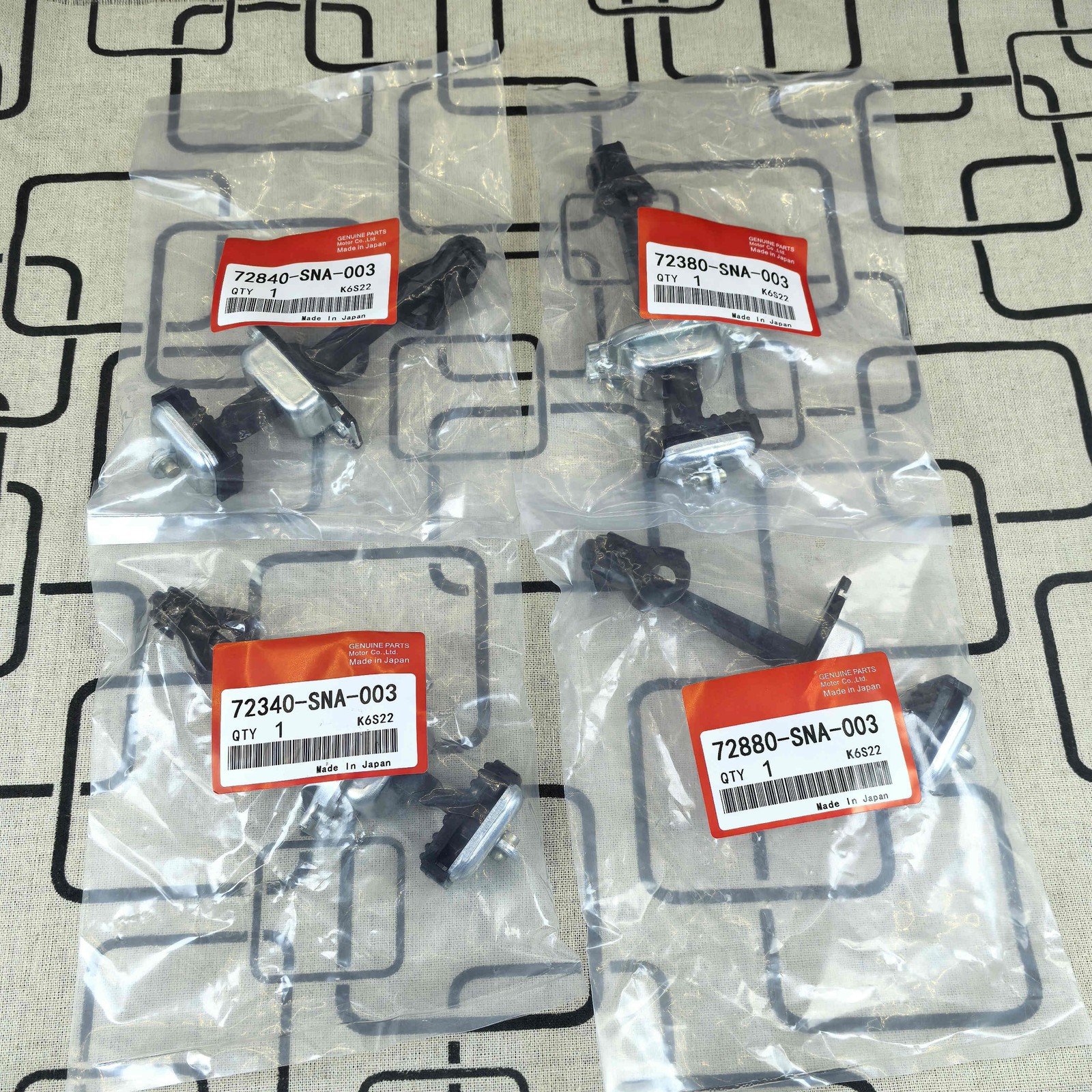 OEM 4X Door Check Strap Hinge Stopper Limiter Fits for Honda Civic 2006-2011 US