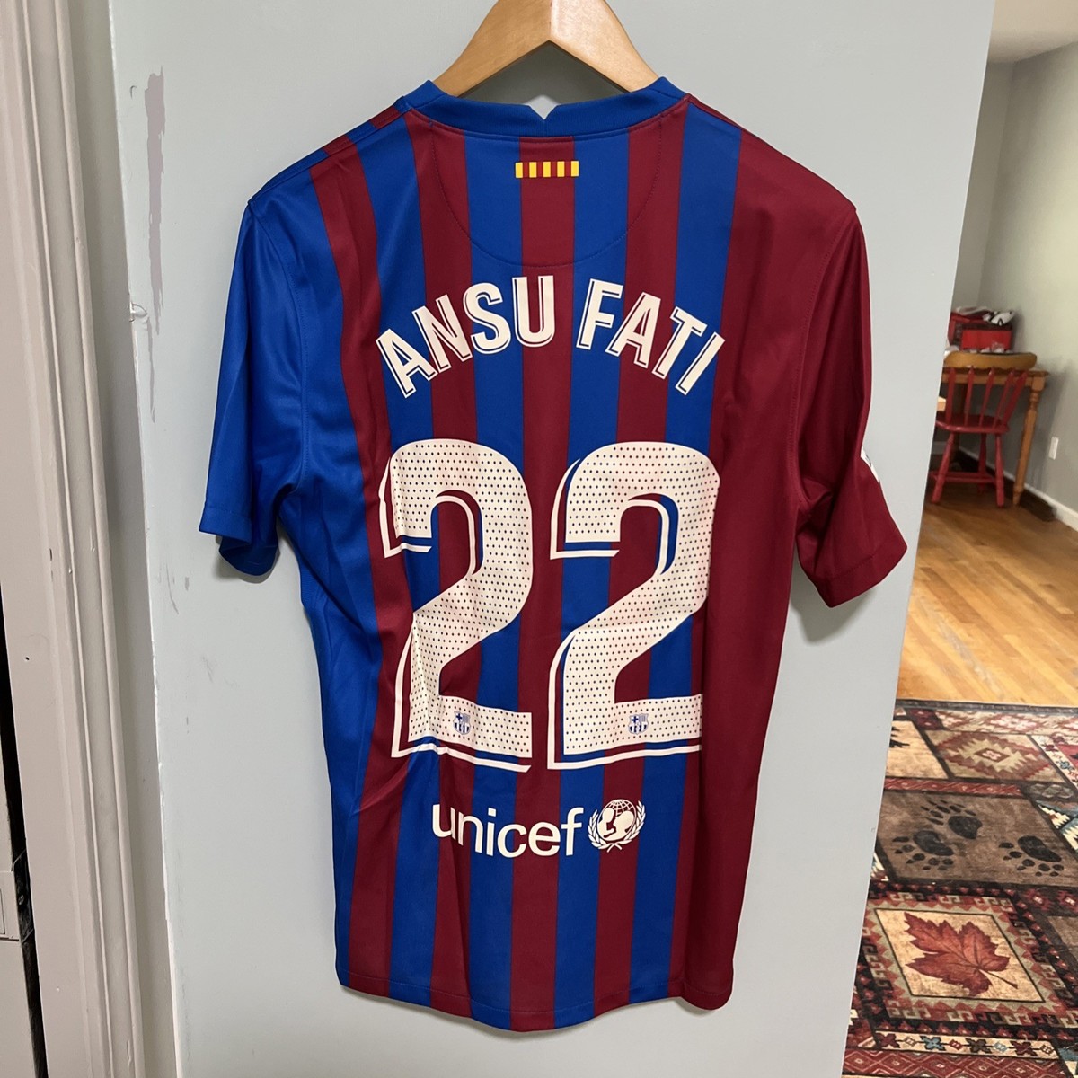 Nike FC Barcelona 21/22 Home Jersey Ansu-Fati #22 Size M from Camp