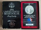 1984 USA MINT SILVER PROOF LOS ANGELES OLYMPICS DOLLAR $1  BOX & COA