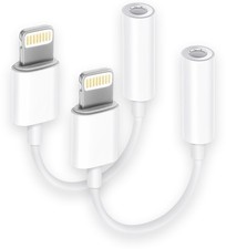 Apple MFi Certified 2 Pack Lightning to 3.5 mm Headphone Jack Adapter, iPhone