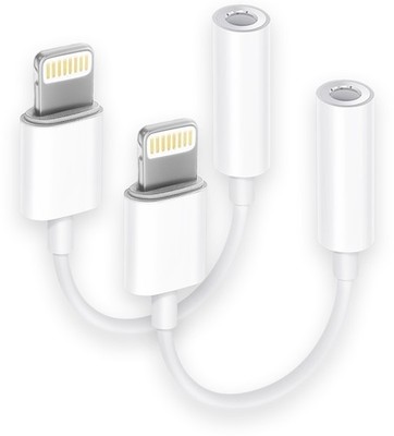 [Apple MFi Certified] 2 Pack Lightning to 3.5 mm Headphone Jack Adapter, iPhone