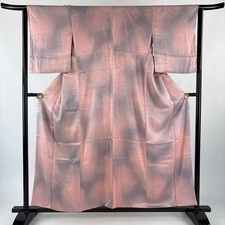 JAPANESE KIMONO FINE PATTERN PINK 156cm 5 ft 1 in PURE SILK B1957