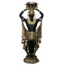 Kerzenständer Ägyptische Skulptur Kerzenleuchter Leuchter Candle Holder 37 cm
