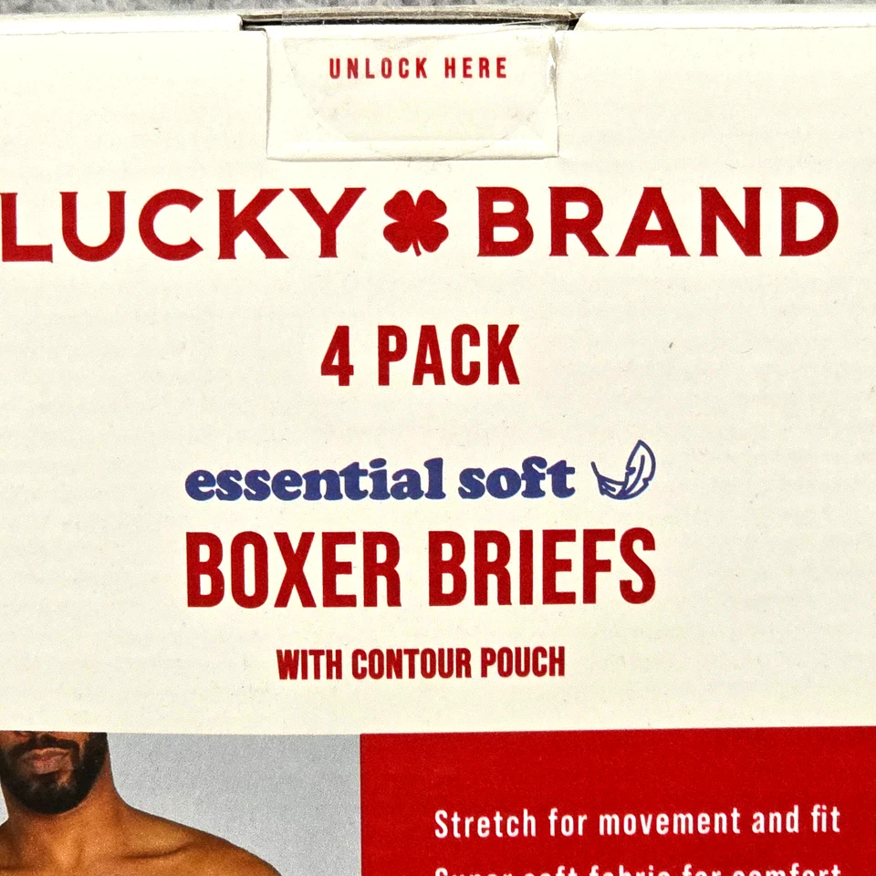 Calzoncillos boxer Lucky Brand para hombre medianos 32-34 azules paquete de 4 ropa interior suave elástica nuevos con etiquetas Foto 4 de 4